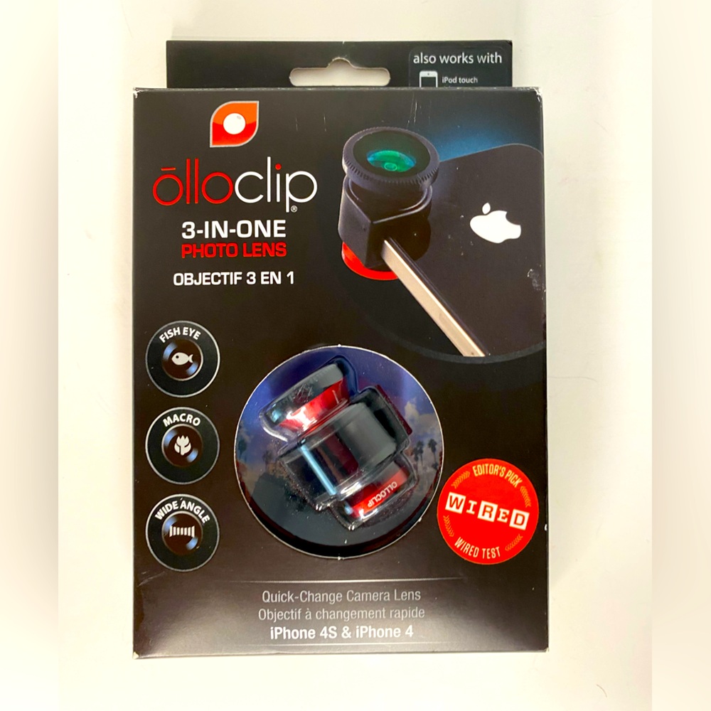 Olloclip 3 in 1 Clip-on Lens Fisheye Macro Zoom System for iPhone 4, 4s, iPod 4